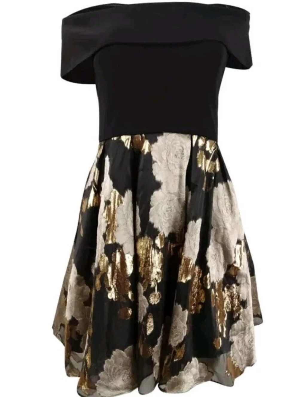 Betsy & Adam Off-The-Shoulder Brocade Dress size 10